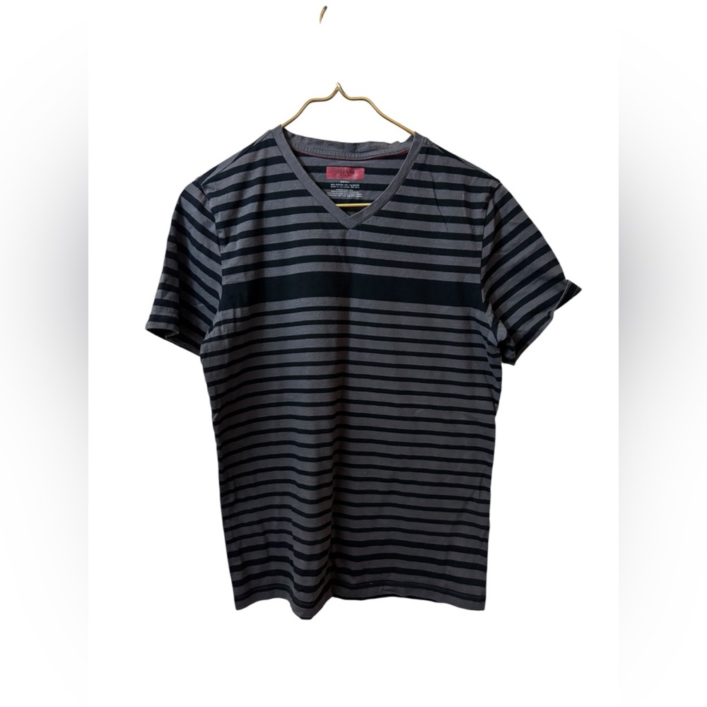Alfani | v neck tshirt tee shirt small striped slim fit